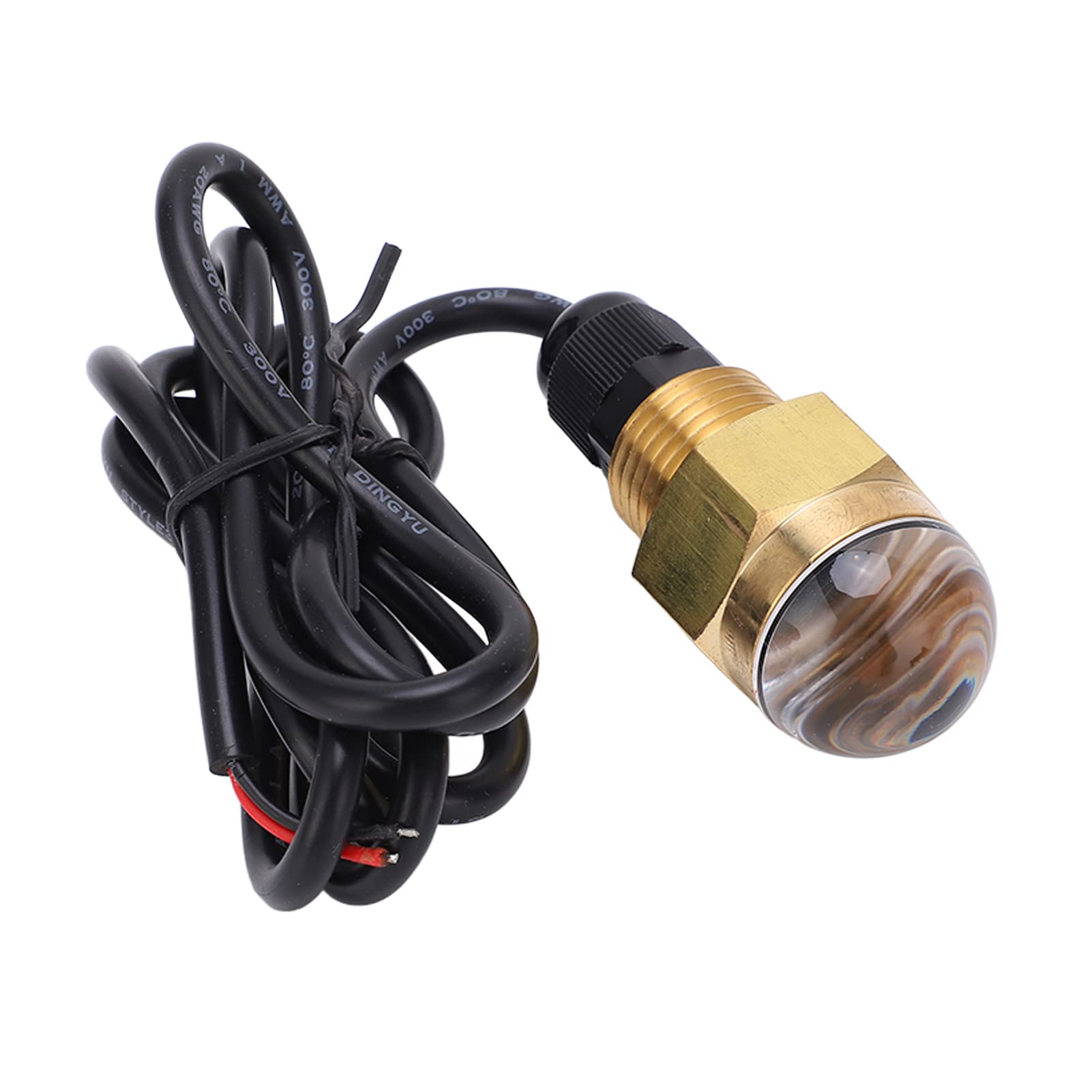 12V 12W Boat LED Underwater Light, Marine Drain Plug Light, 840LM Bright Brass NPT 1/2 Threaded Waterproof LED Light for Yacht Hull Illumination with Mounting Clips and