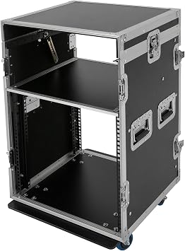 10U PA DJ Rack Pro Audio Case, Heavy Duty Mobile Studio Equipment Cabinet with 4 Casters, Vertical Rack Recording Studio Cabinet Racks, 661 lbs Capacity Audio RackS Case for Studio, Live Sound