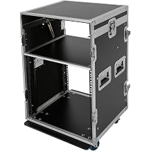 10U PA DJ Rack Pro Audio Case, Heavy Duty Mobile Studio Equipment Cabinet with 4 Casters, Vertical Rack Recording Studio Cabinet Racks, 661 lbs Capacity Audio RackS Case for Studio, Live Sound