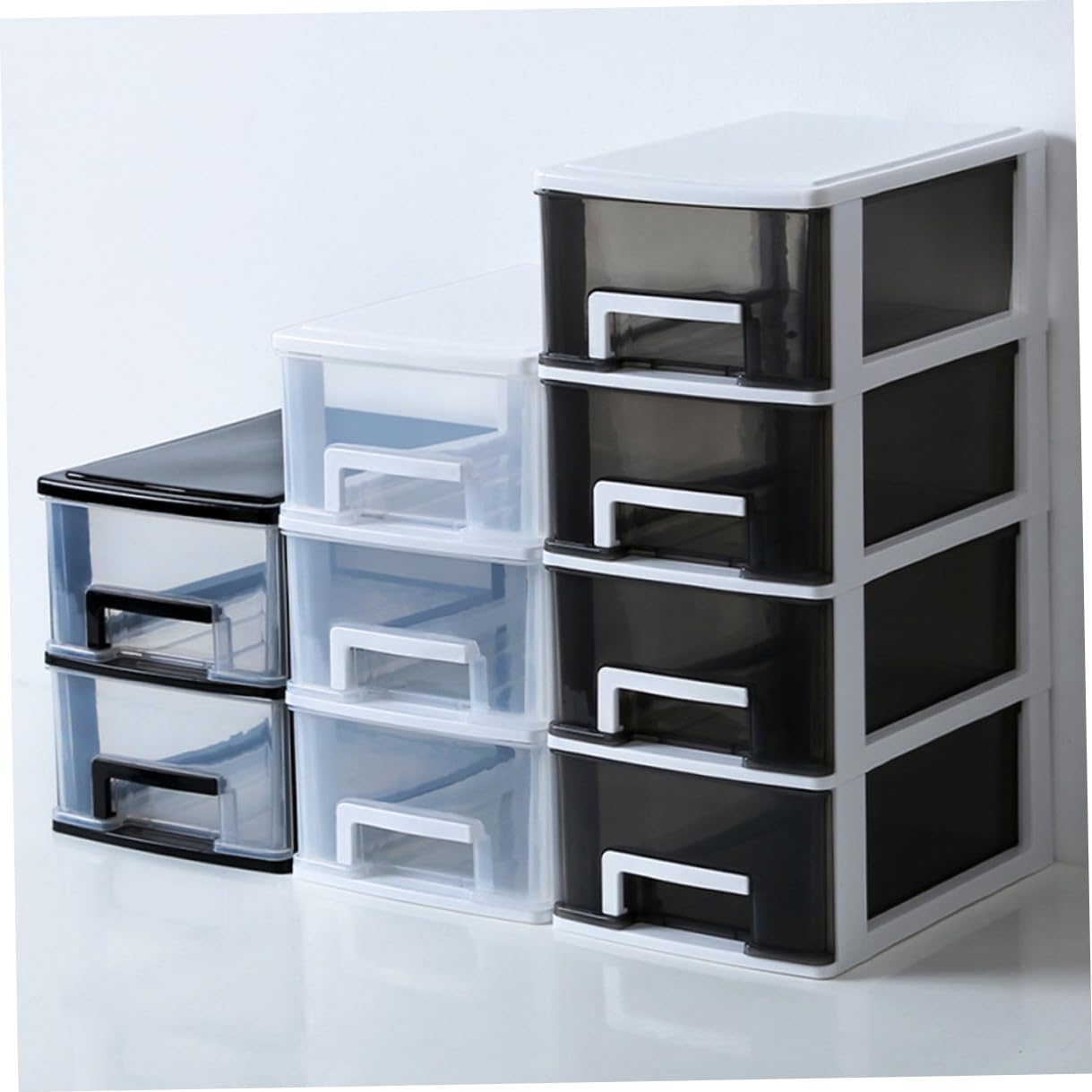 Alipis Cassettiera Plastica Trasparente Bianca Organizer Portatile per Ufficio e Casa Multiuso da Scrivania per Ordinare Oggetti Piccoli e Di Dimensioni Intermedie