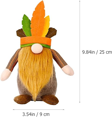 Miniatura 7 de LUOZZY 2 piezas de muñeca india sin rostro encantador gnomo Rudolph escritorio salvaje hombre muñeca para decoración de fiesta de Acción de Gracias