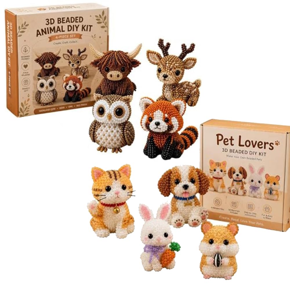 Animal+Pet Lovers 3D Beaded Animal Diy Kit, 6Cm Tiny 3D Beaded Bird Making Kit For Adults Beginners, Creative Handmade Beading Embroidery Crafts Set With Expressive Eyes & Rich Textures For Home Desk Shelf Decor