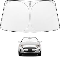 Vista 136 de Proadsy 2025 - Parasol para parabrisas actualizado con ajuste personalizado para Nissan Rogue 2014-2020, protector plegable de 4 capas