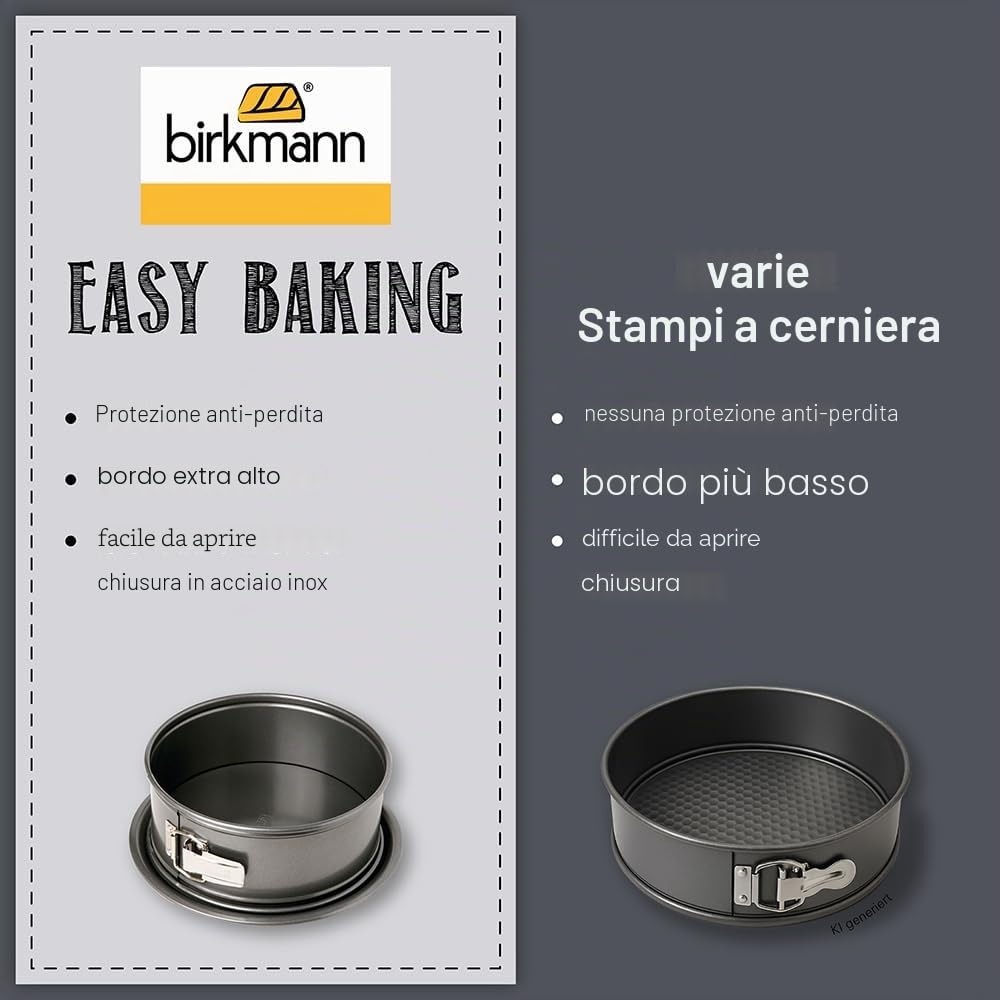 Birkmann "Easy teglia di Cottura, in Acciaio Inox, Grigio, 20 cm