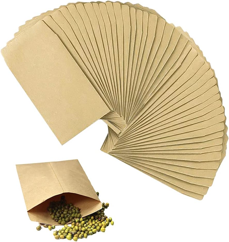 Rayong 100 Pack Mini Brown Envelopes 6 * 10cm Brown Seed Envelopes