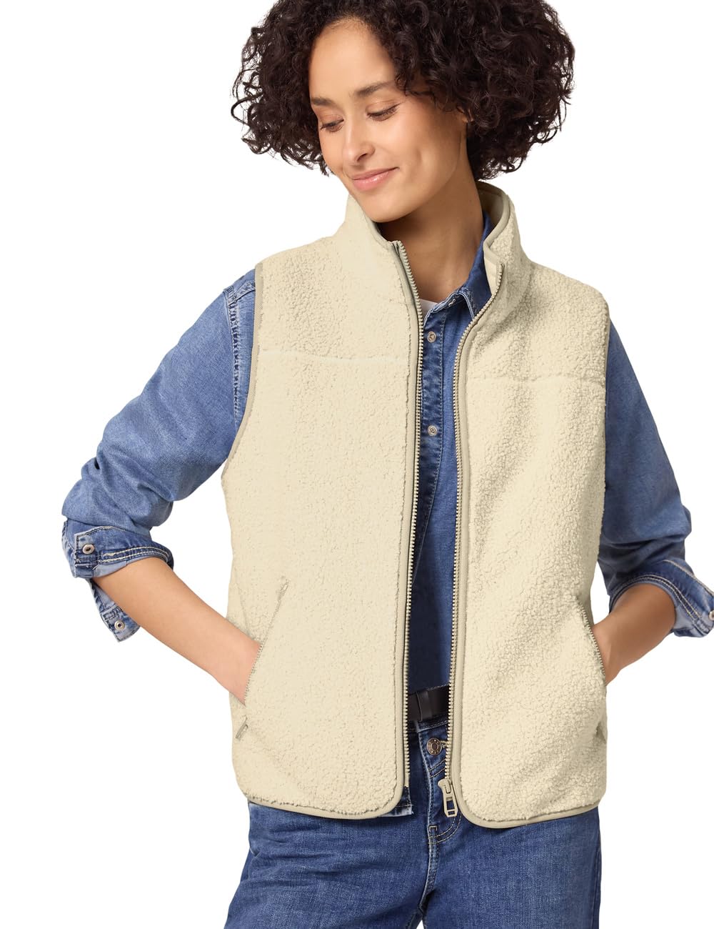 Street One Damen 2200582 Weste aus Teddy-Material mit Zipper (1er Pack)