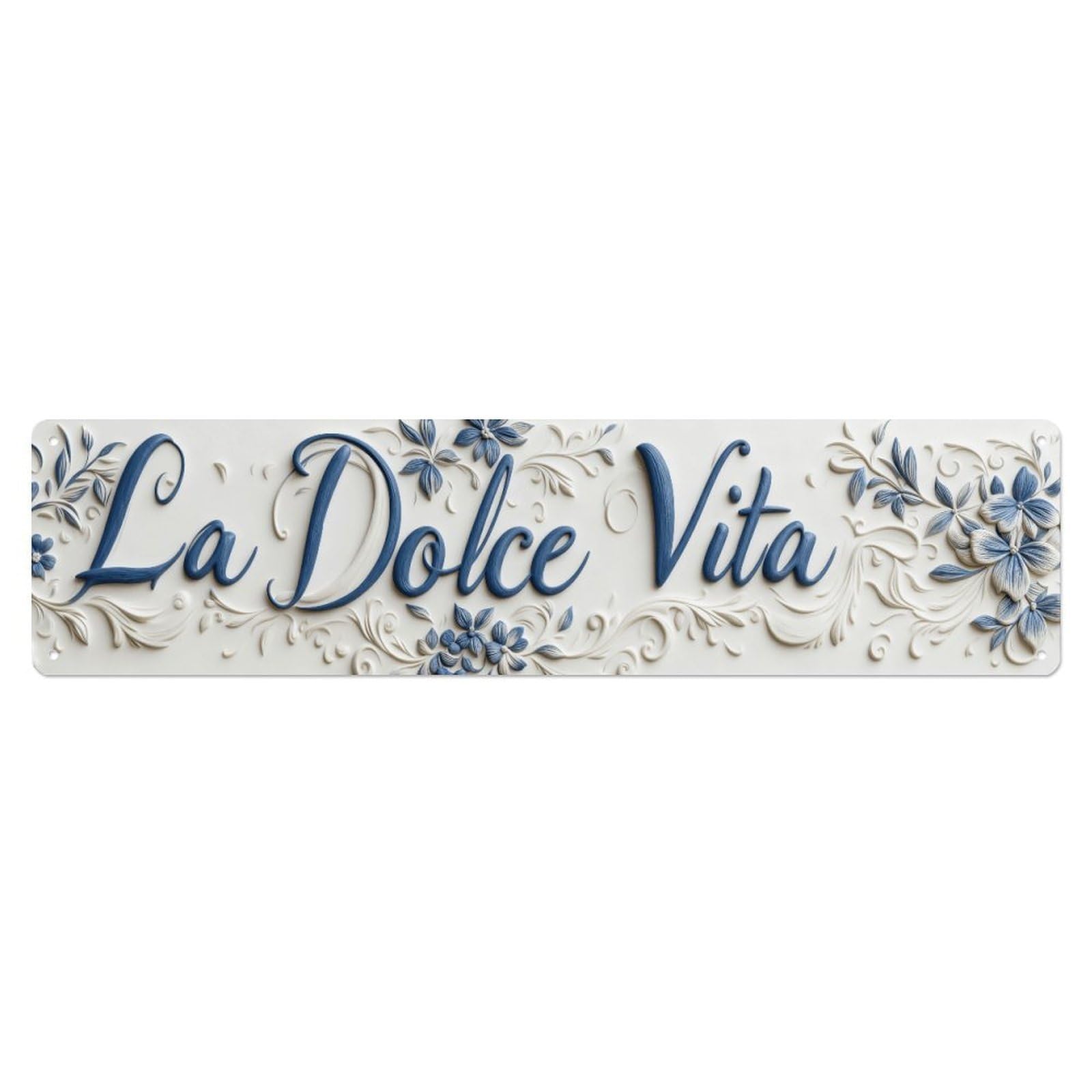 La Dolce Vita Floral Pattern Metal Tin Sign Plaque