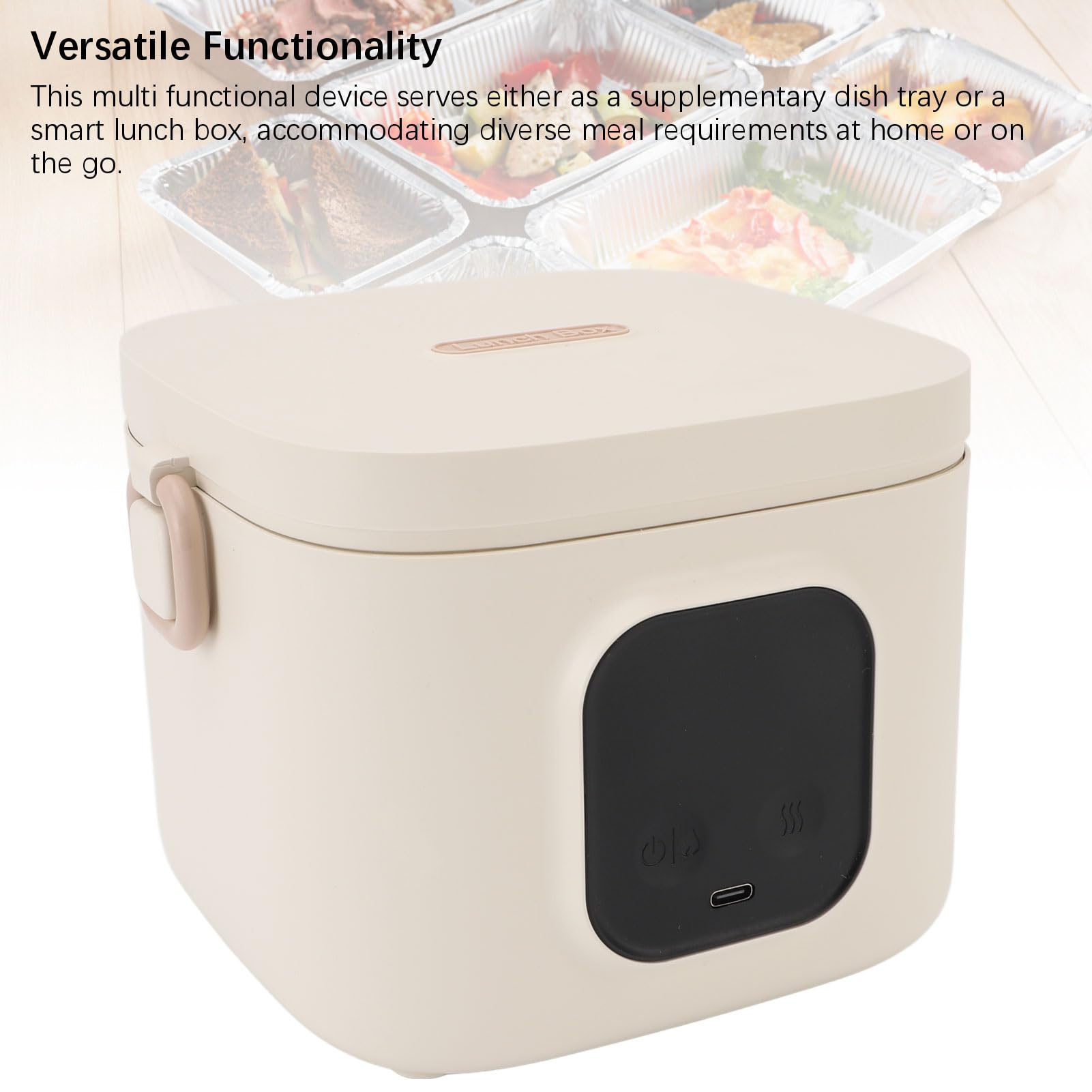 Riscaldatore Alimentare Elettrico per il Cibo con Batteria da 14000 MAh LI Incorporata, 304 Contenitore in Acciaio Inossidabile 800 Ml di Grande capacità, Semplificando la