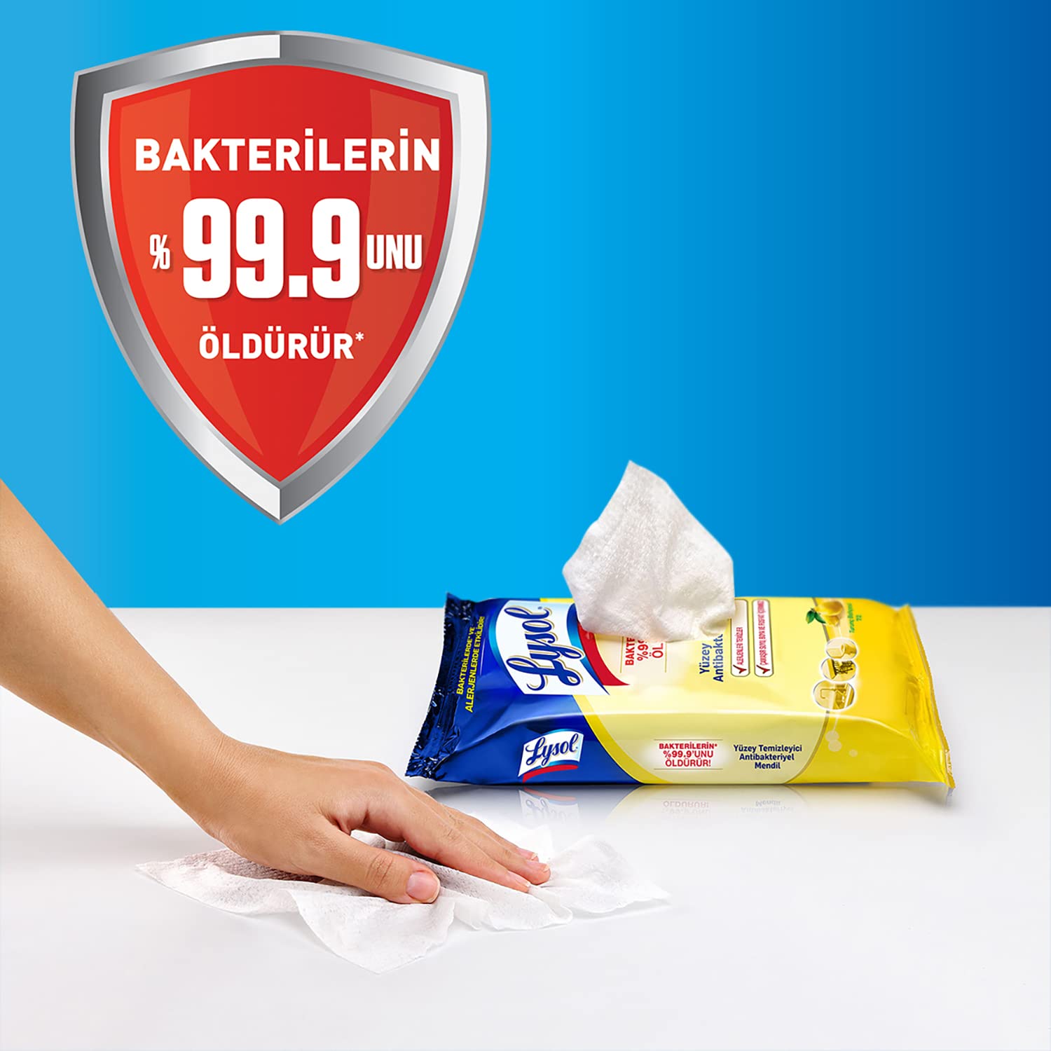 Lysol Pratik Yüzey Temizleyici Antibakteriyel Islak Mendil Turunç Bahçesi (1 x 72 adet)