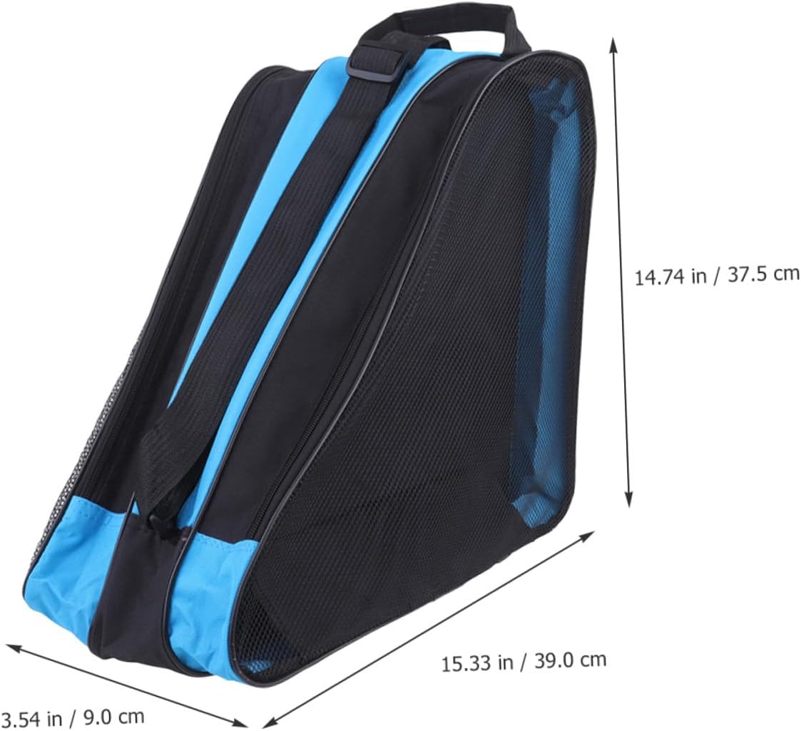 2Pcs Roller Skate Bag for Portable Skates Storage Pouch with Zipper Suitable for Easy to Clean Reuse Blue and Pink