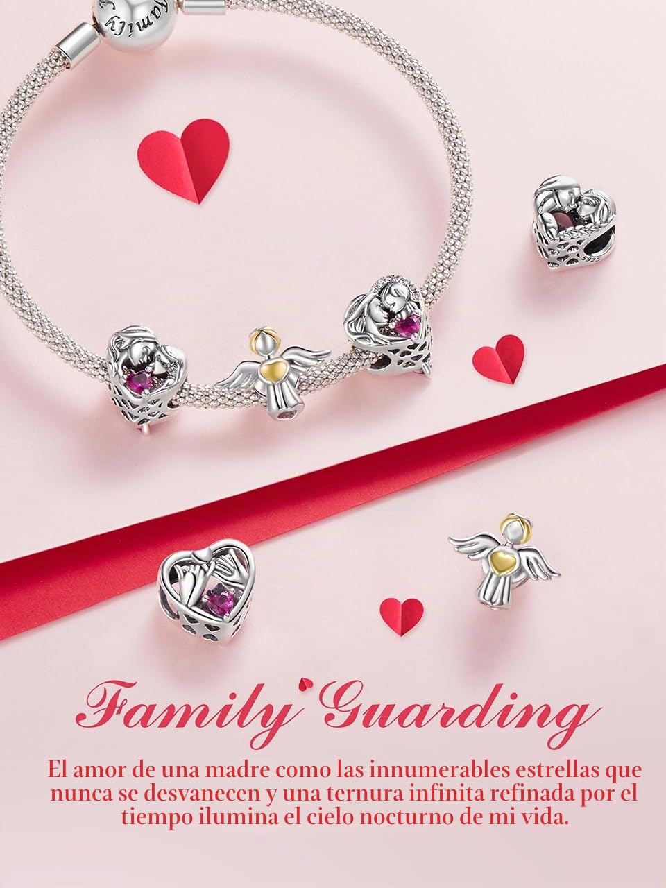 Colgante de plata de ley 925 con diseño de madre e hijo, ideal para cumpleaños, día de la madre, circonita cúbica