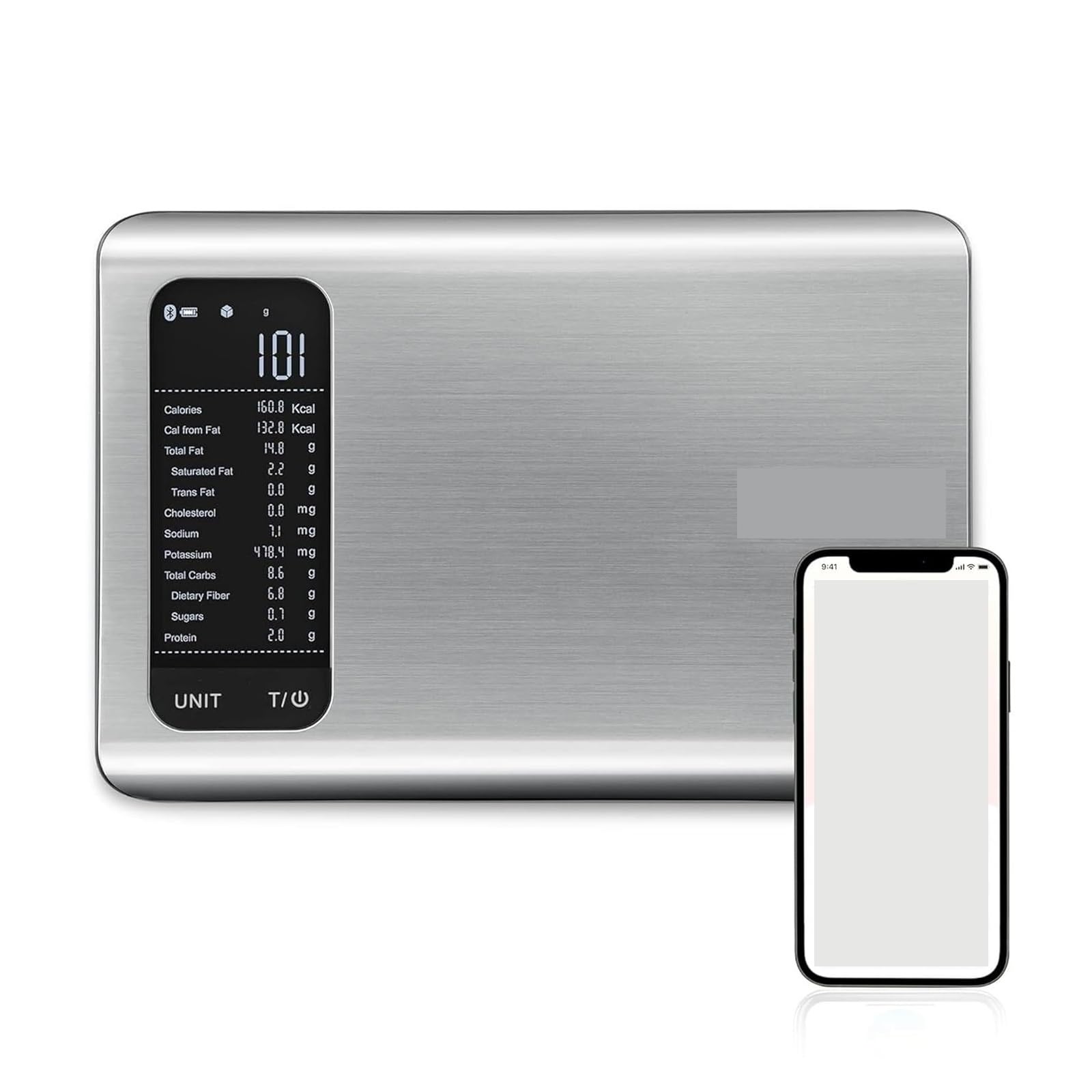 Balanza analítica Digital Báscula Inteligente for Alimentos de 11 LB, rastreador calorías y macros con aplicación