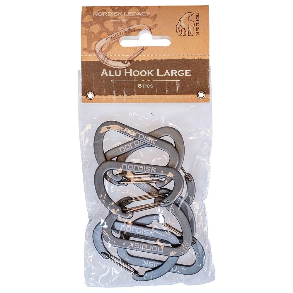 Nordisk Karabiner Alu Hook L 8-pack Zelt-Zubehör Grau
