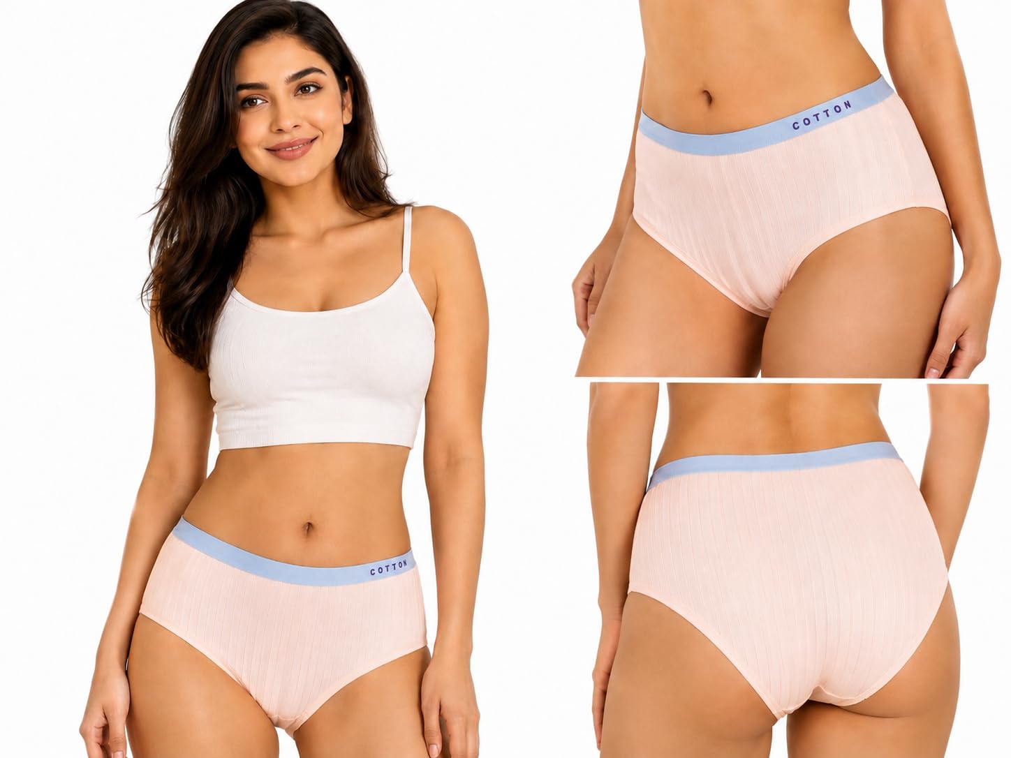 Women's 100% Pure Cotton Brief Panty | Soft Breathable Mid Waist Innerwear | Stretchable Elastic Waist-image-27