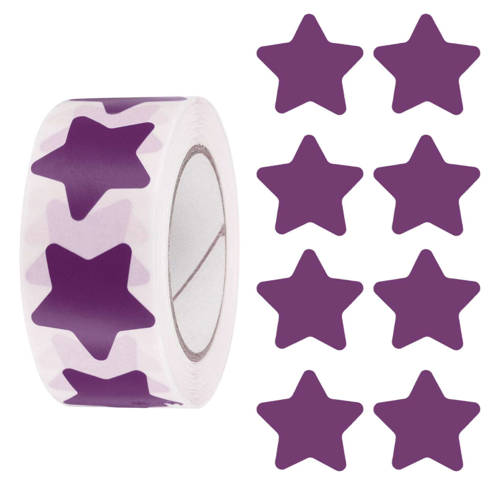 PATIKIL Star Stickers Roll 1 Inch(25mm), 500pcs Reusable Self-Adhesive Star Labels for Reward Behavior Chart Teachers Business Decorating Wedding DIY Crafts, Purple