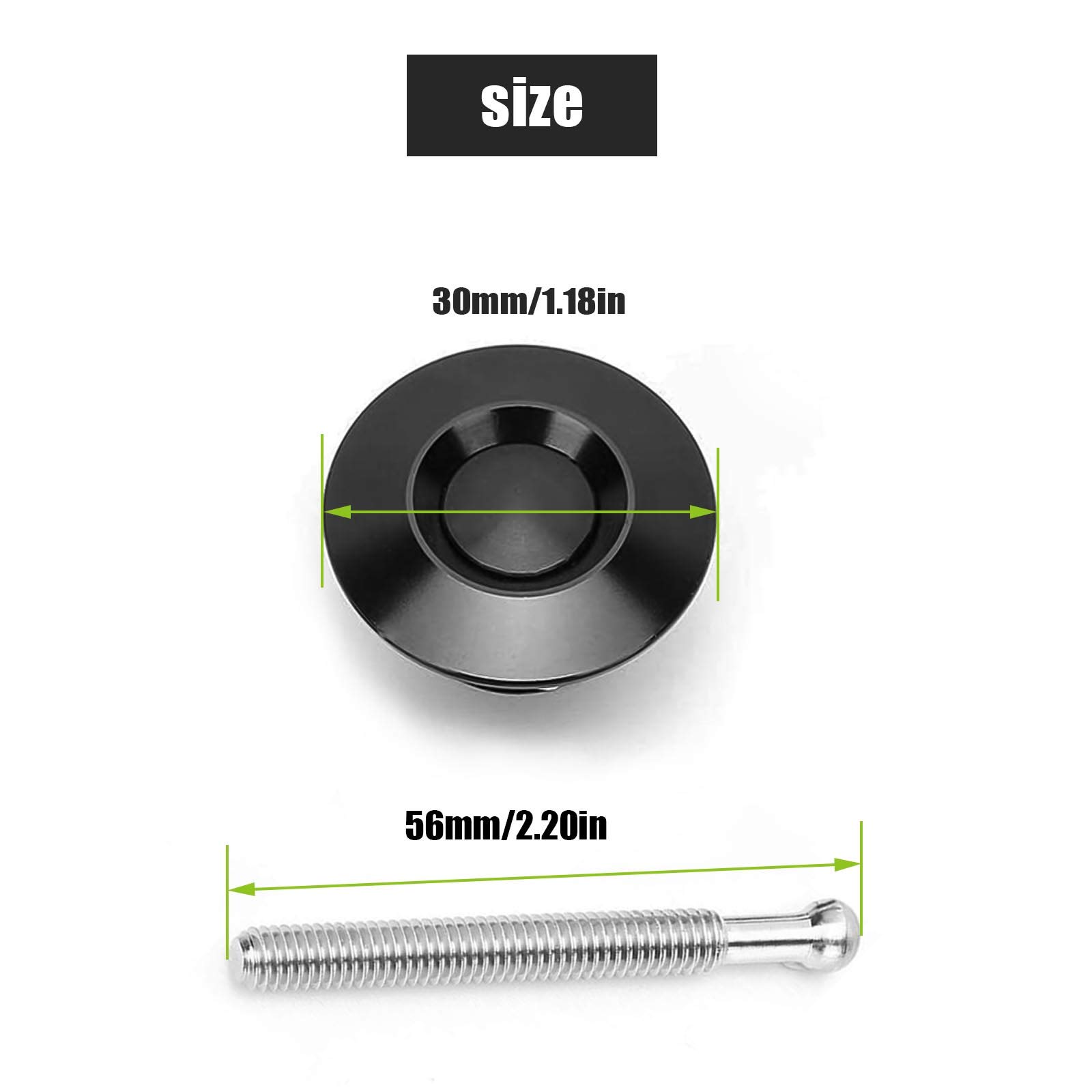 2 chiusure a sgancio rapido da 30 mm universali per veicoli, mini kit di clip di bloccaggio a pulsante per cofano in lega di alluminio per auto, paraurti, targa o fai da te