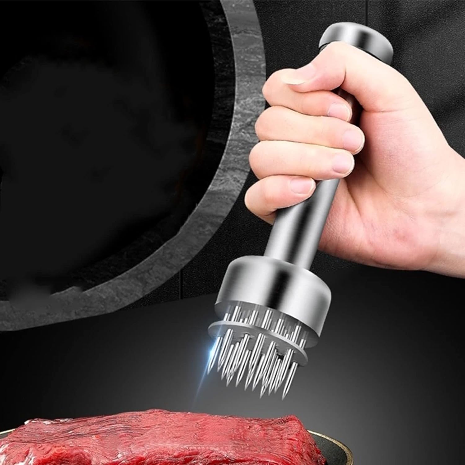 Food Hammer Meat Tenderizer Needle Steel Kitchen Cooking Tools Tender Meat Hammer for Beef Steak