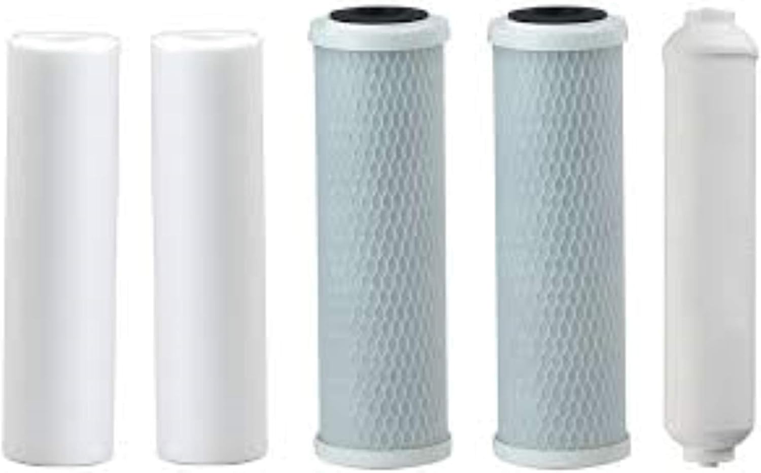 CFS – 5 Pack Replacement Water Filter Kit Includes Carbon Block, Polypropylene Sediment, & Inline Cartridges Compatible with 560032 Four-Stage Standard Models – Removes Bad Taste & Odor – White