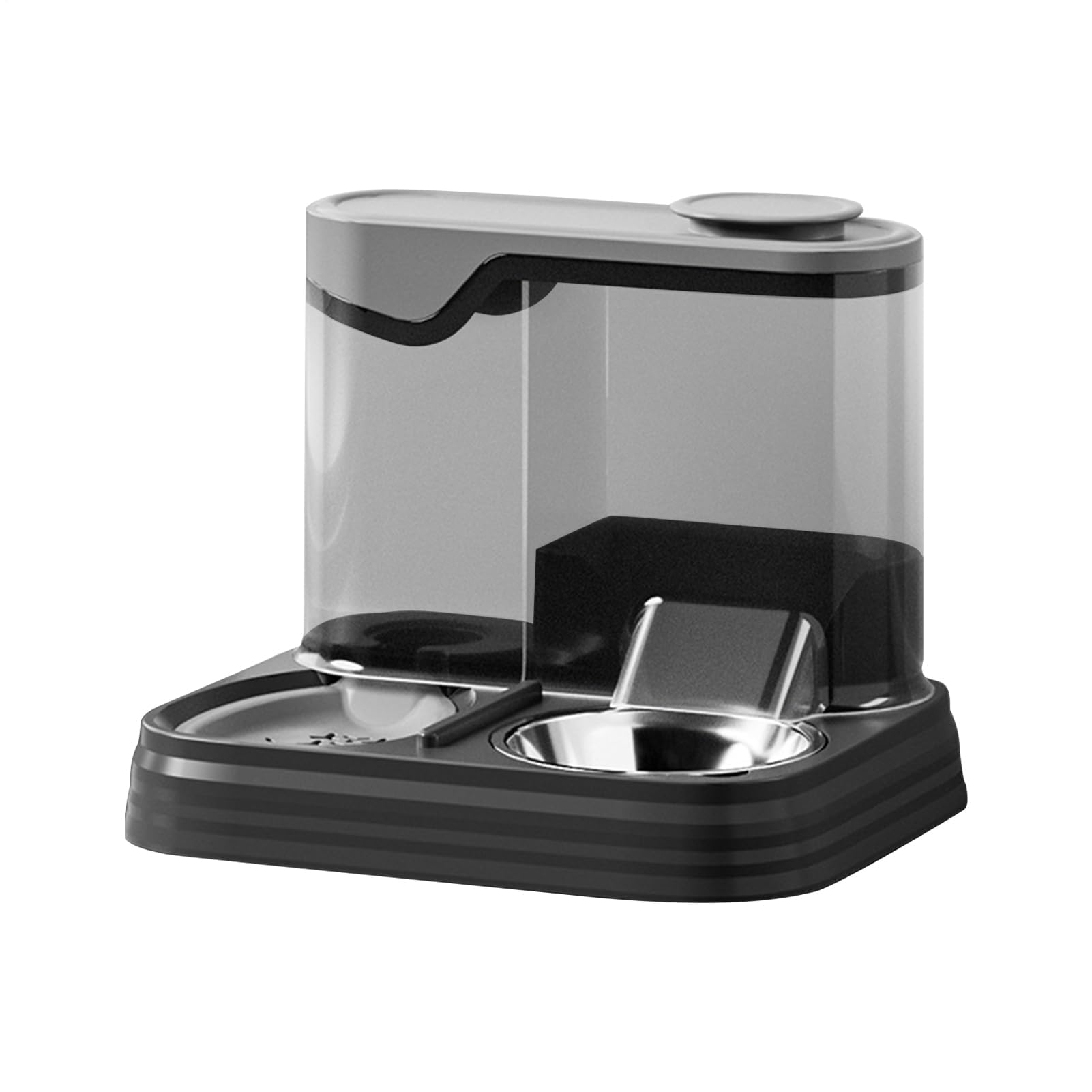Comedero automático para Gatos， Comedero automático for Gatos y Perros | Bebedero for Mascotas, Ideal for Uso doméstico en Interiores Vacaciones(Black)