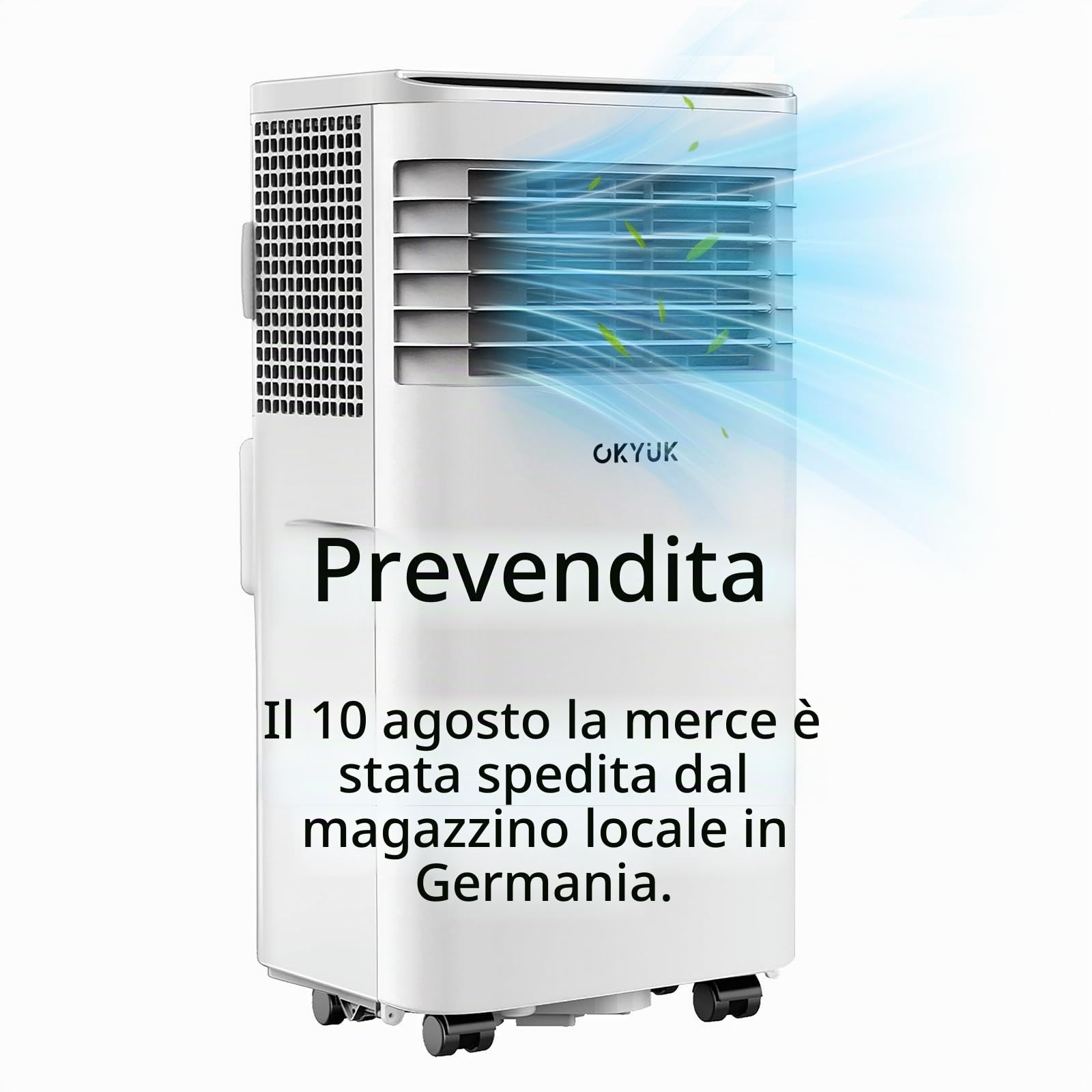 Climatizzatore mobile 7000 BTU con tubo di scarico, climatizzatore mobile 4 in 1, funzionamento silenzioso, display digitale + telecomando, kit di installazione per finestre, timer 24 ore, per stanze