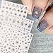 9 Sheets Moon Sun Nail Art Stickers 3D Self-Adhesive Glitter Star Heart Stickers Gold Silver Designs Decals for DIY Nail Tips
