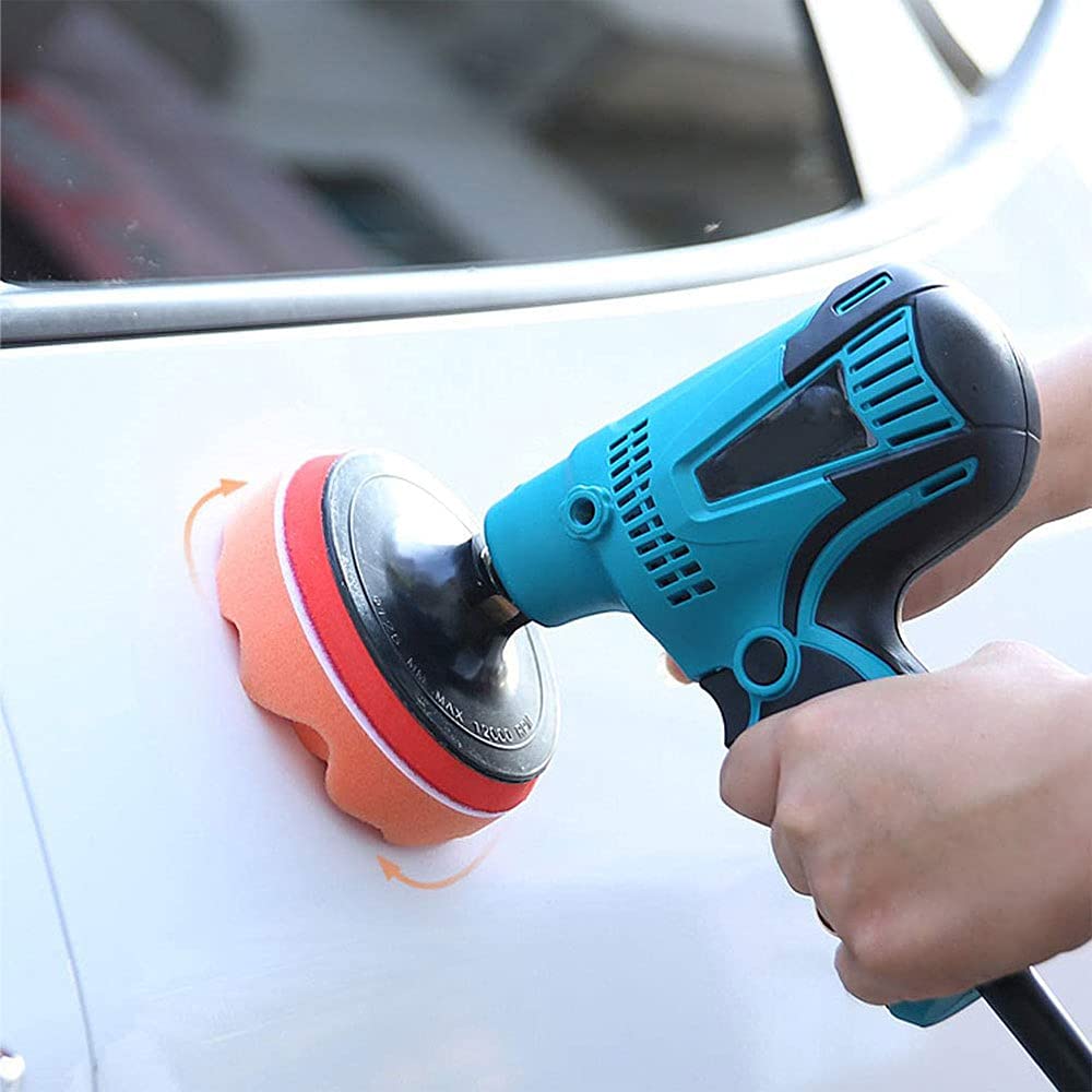 Lucidatrici e tamponi per Auto elettriche, lucidatrice orbitale Professionale 600-4500 Giri/min, Set di Kit di tamponi in Spugna a 6 velocità, per lucidatrici e ceretta per Barche per Auto