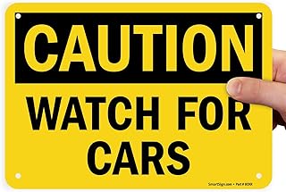 SmartSign "Caution - Watch for Cars" Sign | 7" x 10" Plastic