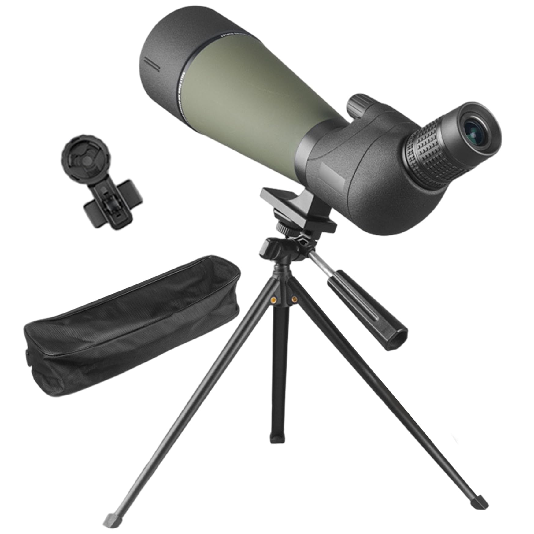 Longue-Vue 25-75x80 BAK4 Haute définition Transparente avec trépied, Sac de Rangement et Support de téléphone étanche pour l'observation des Oiseaux, la Faune et des paysages.