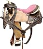 Classic Quality Handmade Premium Leather Western Barrel Racing Equestrian Trail Horse Saddle TACK, Included Matching Headstall, Breast Collar & REINS, Size 17 inches Seat