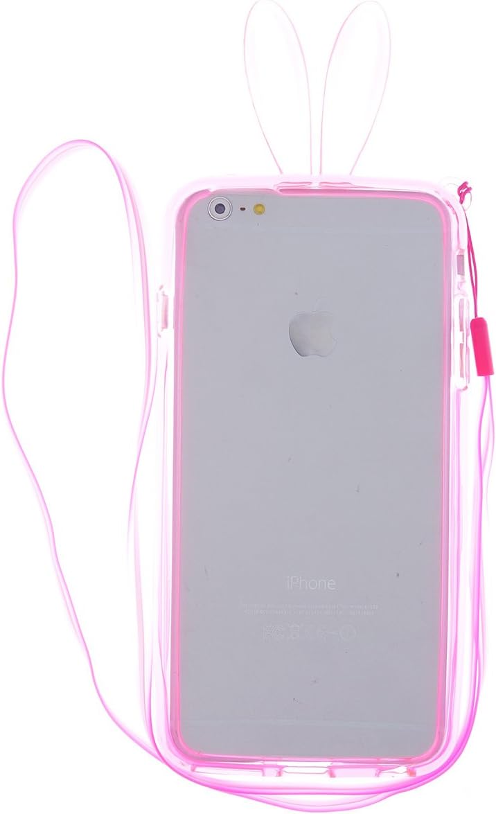CaseBee? - Cute Bunny Ears iPhone 6 Plus (5.5) Bumper Case (Package includes Screen Protector) (Pink)