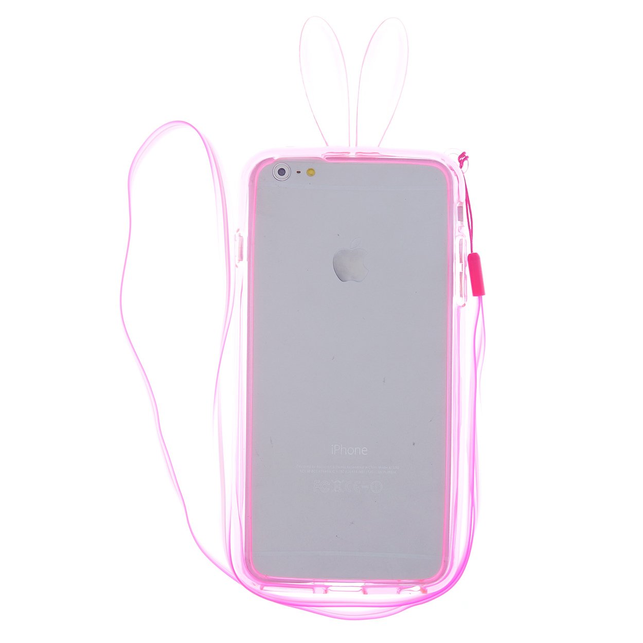 CaseBee? - Cute Bunny Ears iPhone 6 Plus (5.5) Bumper Case (Package includes Screen Protector) (Pink)