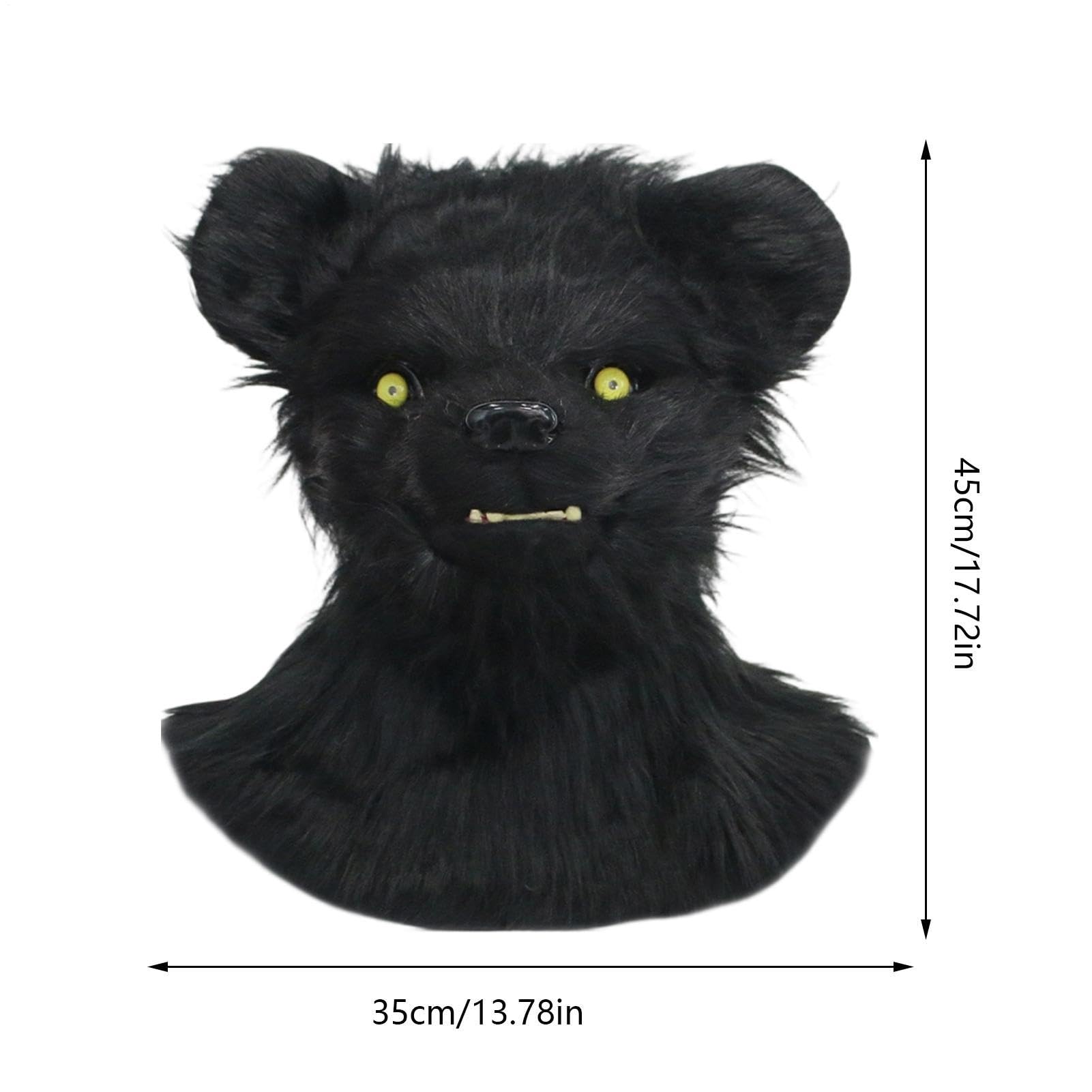 Maschera Divertente Costume A Forma Di Orso Realistico Con Bocca Aperta
