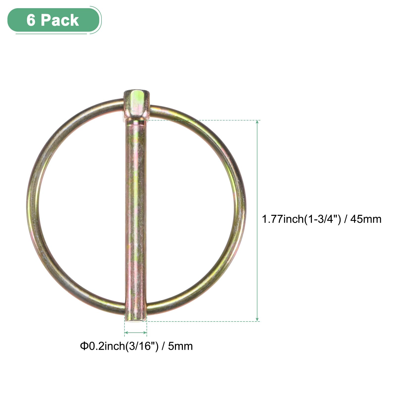 M METERXITY 6-Pack 3/16" Linch Pin with Ring - Image 3