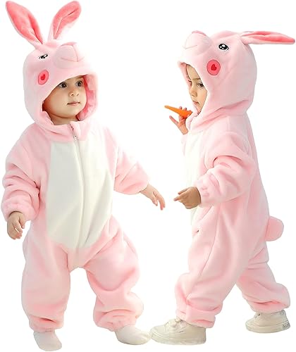 TONWHAR - Mameluco con capucha, fantástico disfraz infantil de varios animales, como tigre o dinosaurio