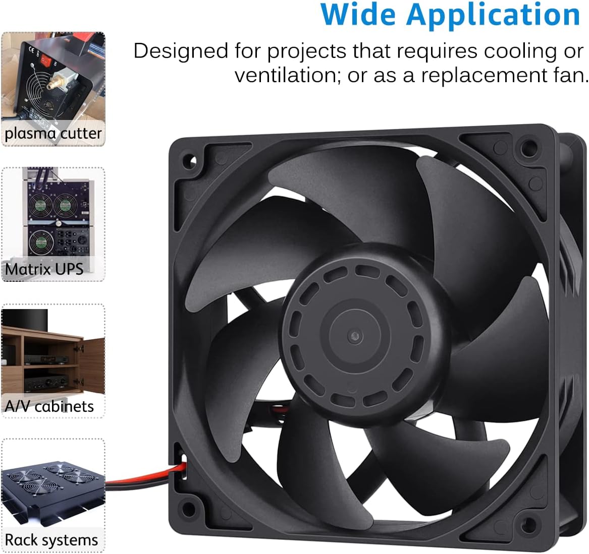 Best Cyber Deals 🔥 GDSTIME High Airflow 24V 120mm x 120mm x 38mm Dual Ball Bearing 5 Inch Brushless Cooling Fan