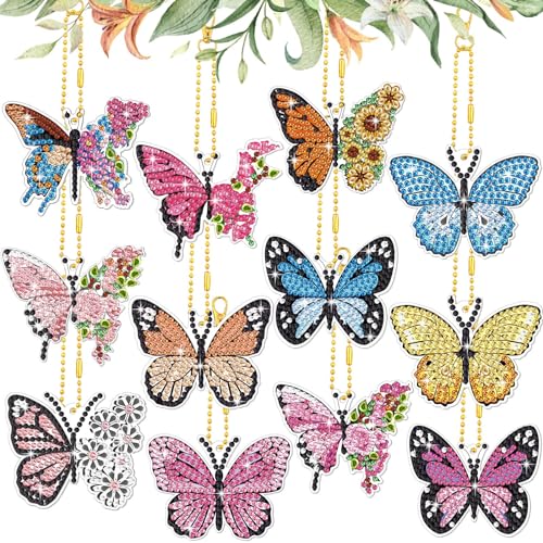 Kit completo de pinturas de diamantes 5D con colgantes de mariposa para manualidades
