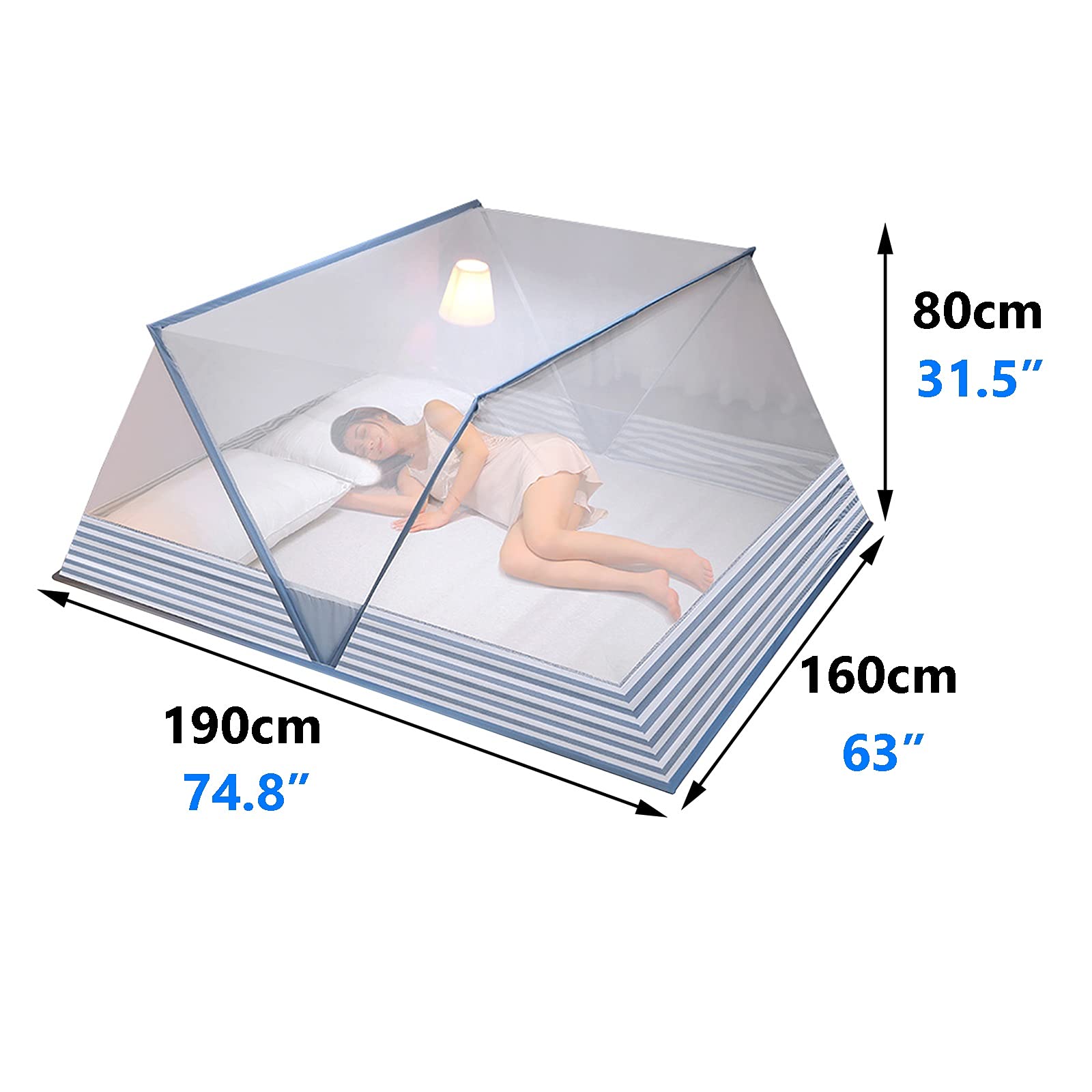 Mosquitera Mosquitera Plegable, mosquitera de Gran Espacio para Adultos/niños, mosquitera portátil para Exteriores (tamaño: 160x190x80cm)