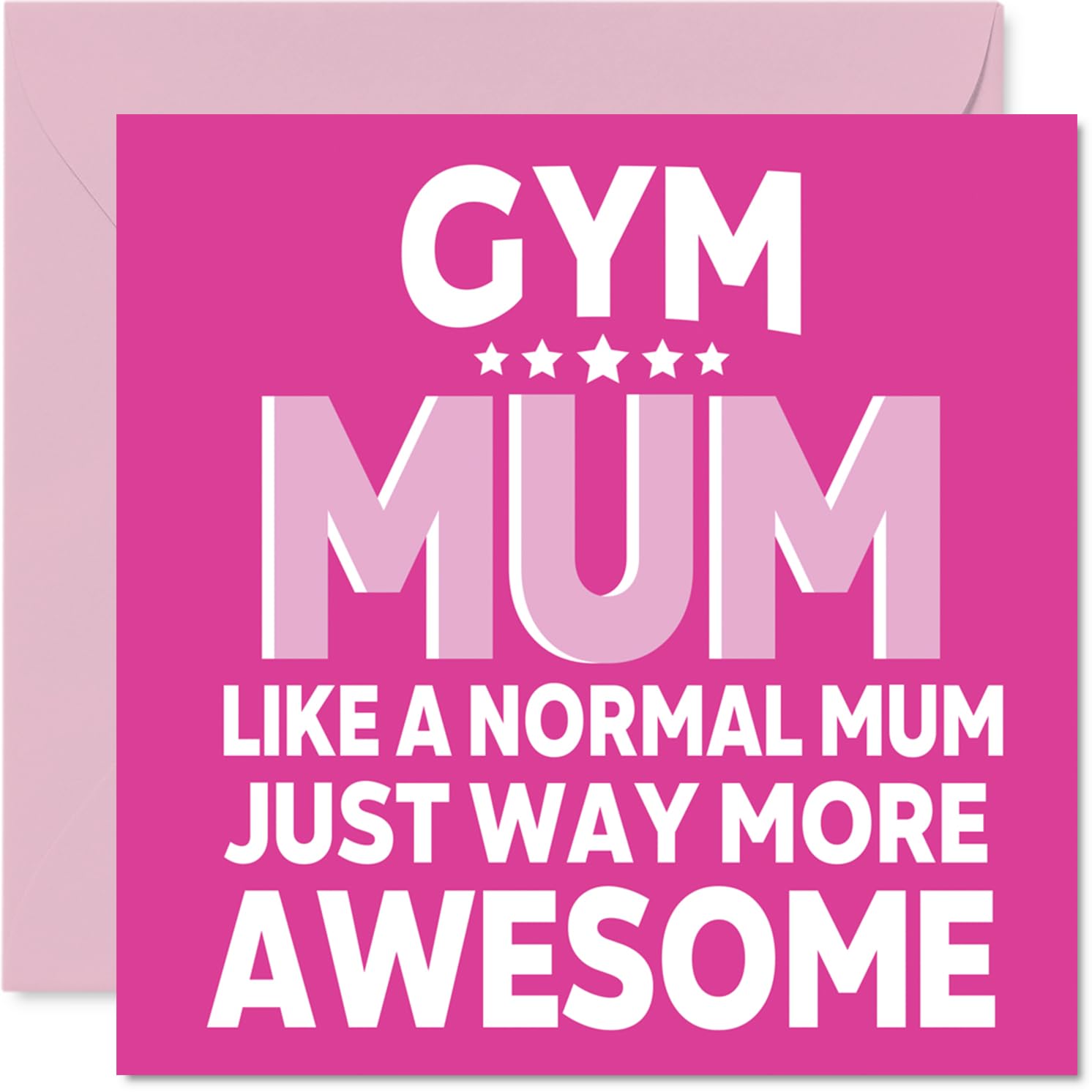 Mum Birthday Card - Awesome Gym Mum - Happy Birthday Card from Son Daughter, 145mm Gym Parent Mother's Day Greeting Cards