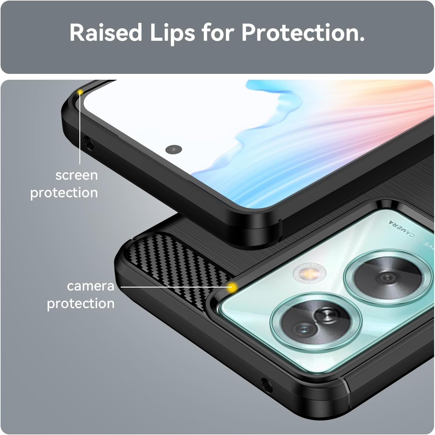 owlhold Cover per OPPO A79 5G, Custodia Spazzolata e Fibra di Carbonio
