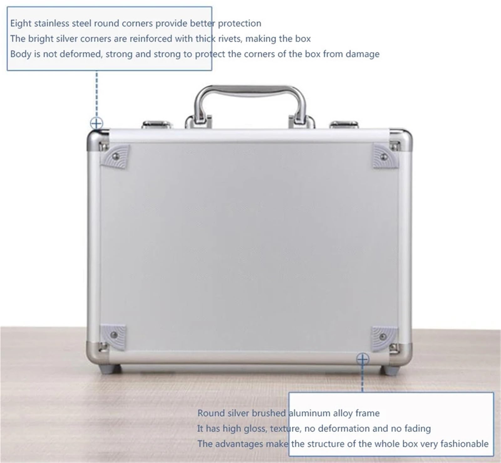 Aktenkoffer Aluminium Aluminium-Hartschalenkoffer, Aktentasche, Werkzeugkasten, Tragetasche mit Stofffutter, Flightcases, tragbarer Geräte-Werkzeugkoffer