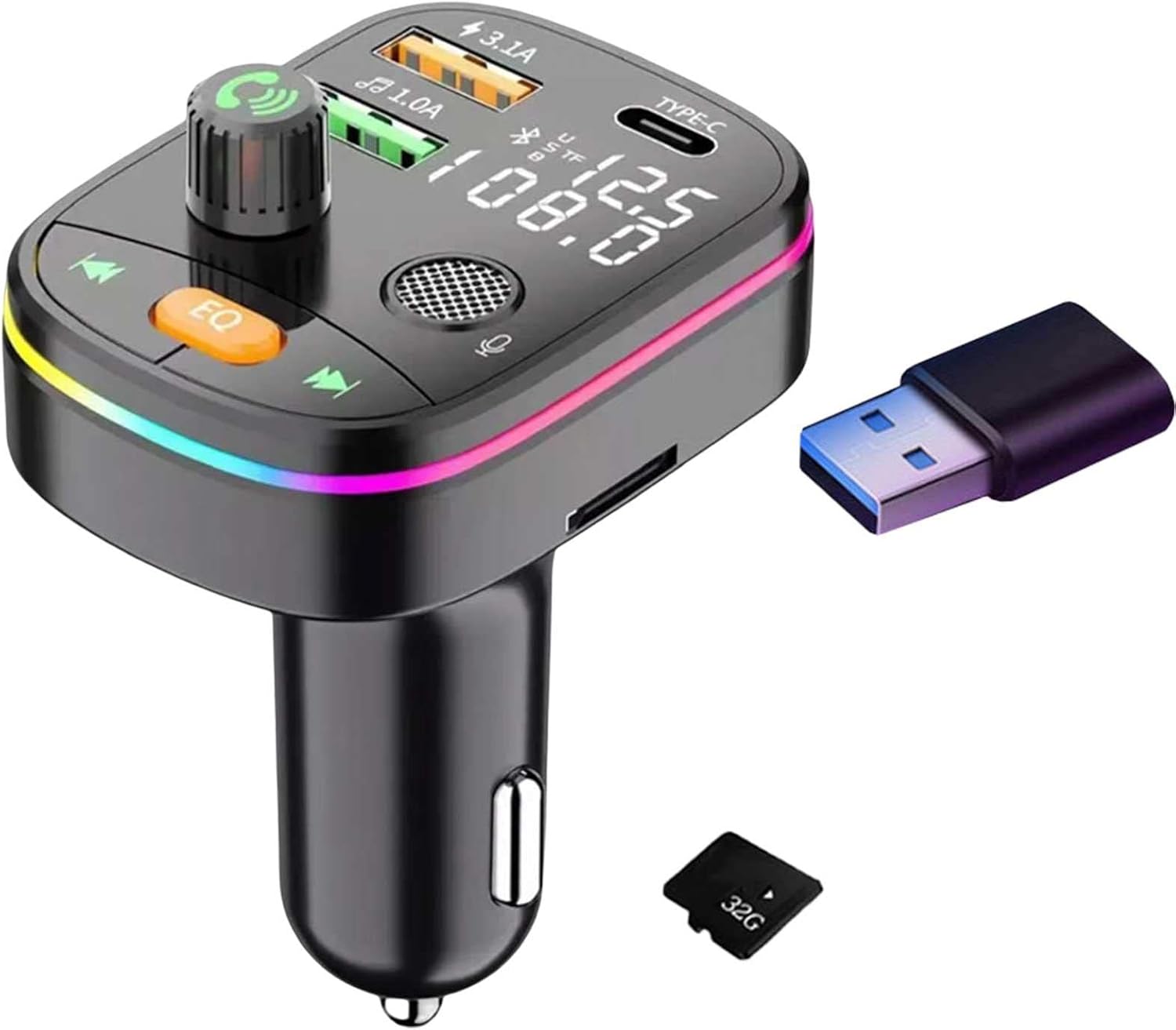 Bluetooths FM Transmitter inCar,Wireless Radio Adapter Hands Car Kit