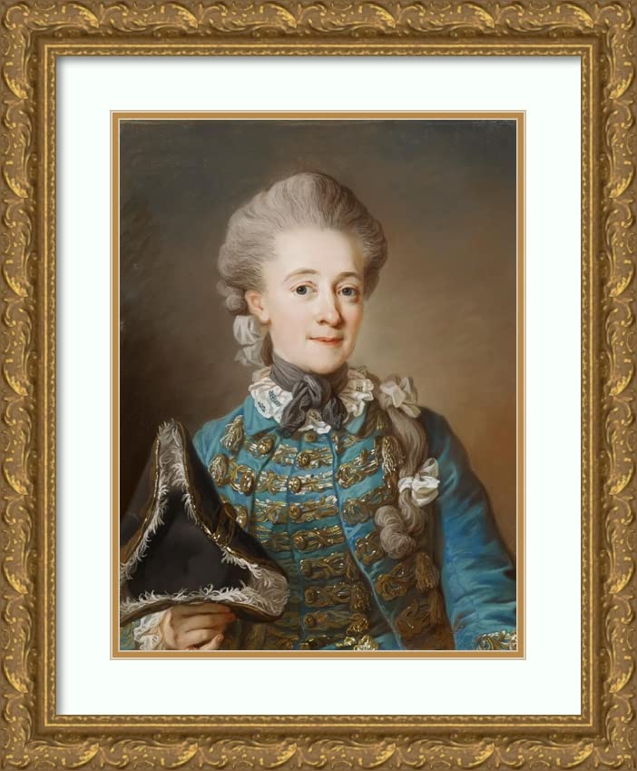 ArtDirect Gustaf Lundberg 15x18 Gold Ornate Frame and Double Matted Museum Art Print Titled - Baronican Ulrica Fredrika Cedercreutz (1770)
