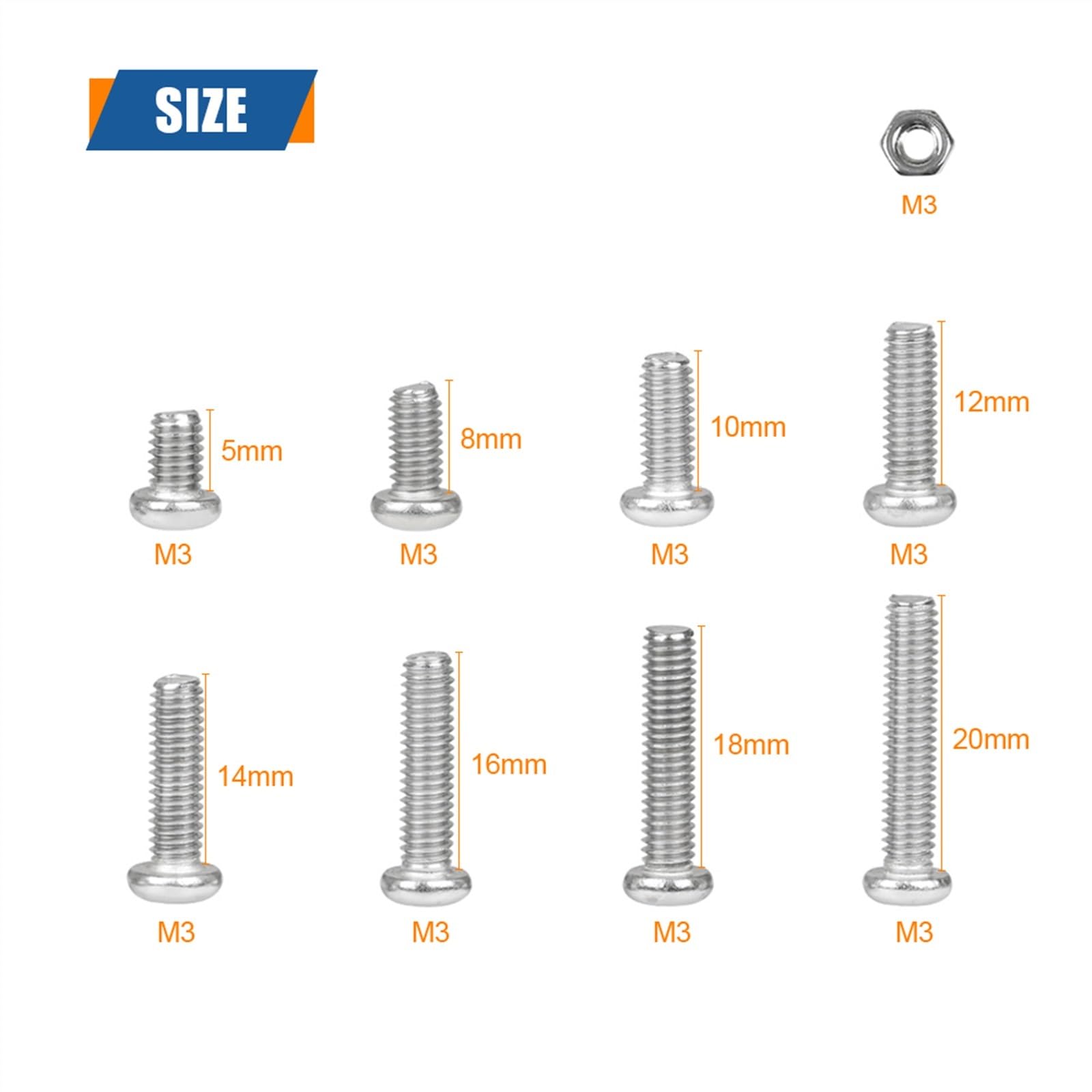 Kit 1000 Viti Autofilettanti M1 M1.2 M1.4 M1.7 - Testa A Croce, Nero, Per Orologi E Elettronica
