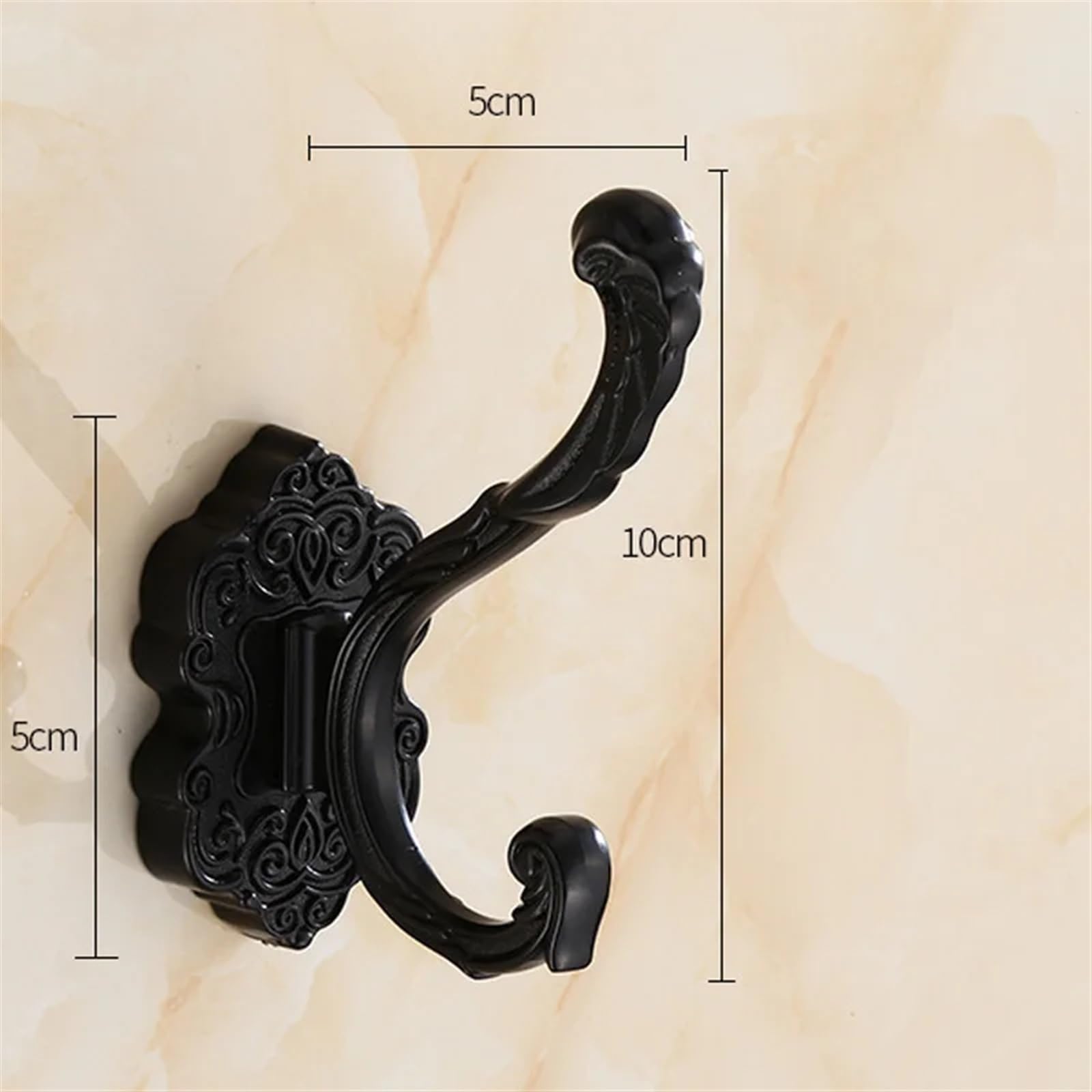 Fuxxer® - Set da 5 ganci appendiabiti in ferro, per cappotti e asciugamani, ottone anticato, bronzo, stile vintage, retrò, rustico, ovale