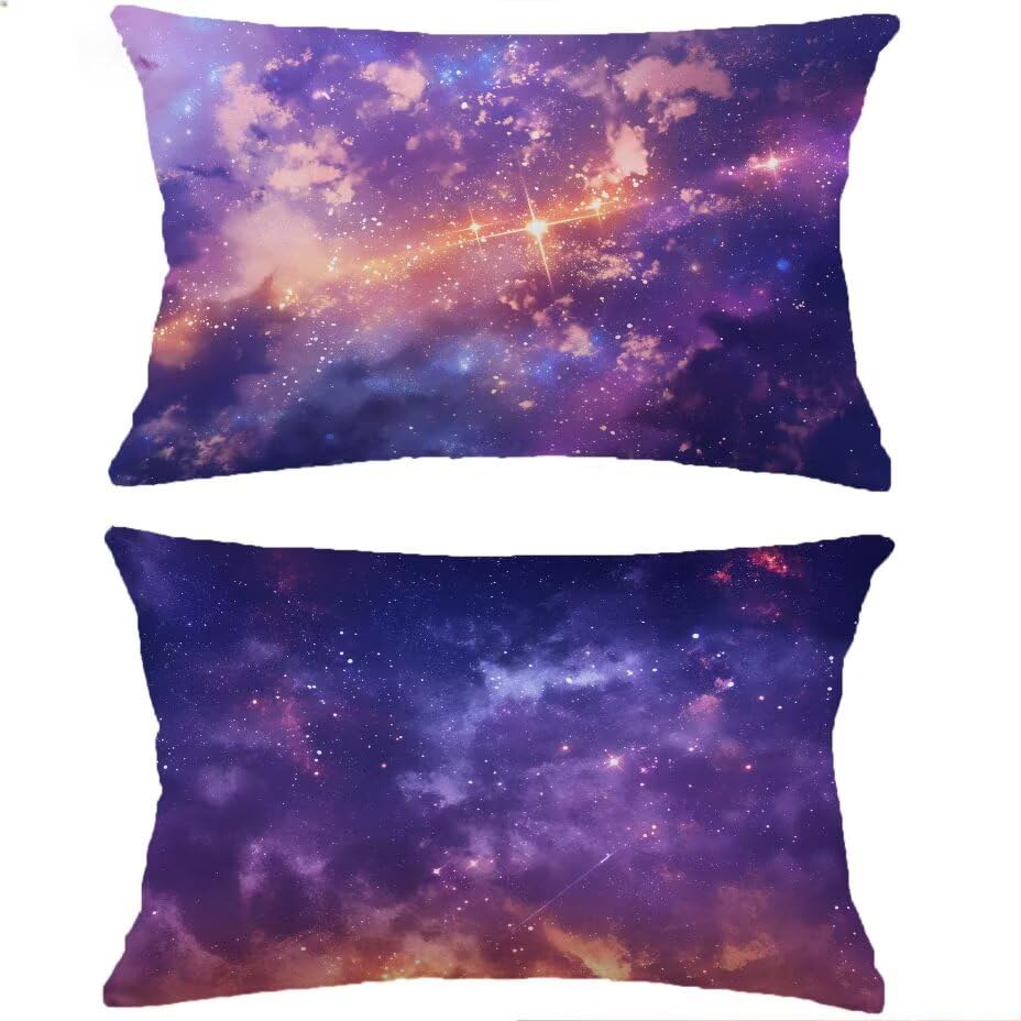 Housse de coussin extérieur 60x80 lot de 2 imperméable violet pour canapé de jardin rectangulaire M-P541