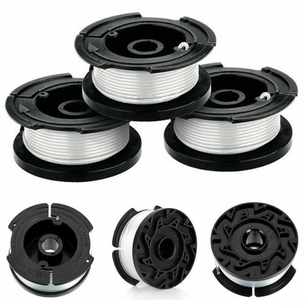 Bobine de Rechange pour Fil de débroussailleuse, Bobine et Fil de Rechange à Alimentation Automatique for modèles de Coupe-Bordures Black & Decker, Lot de 3