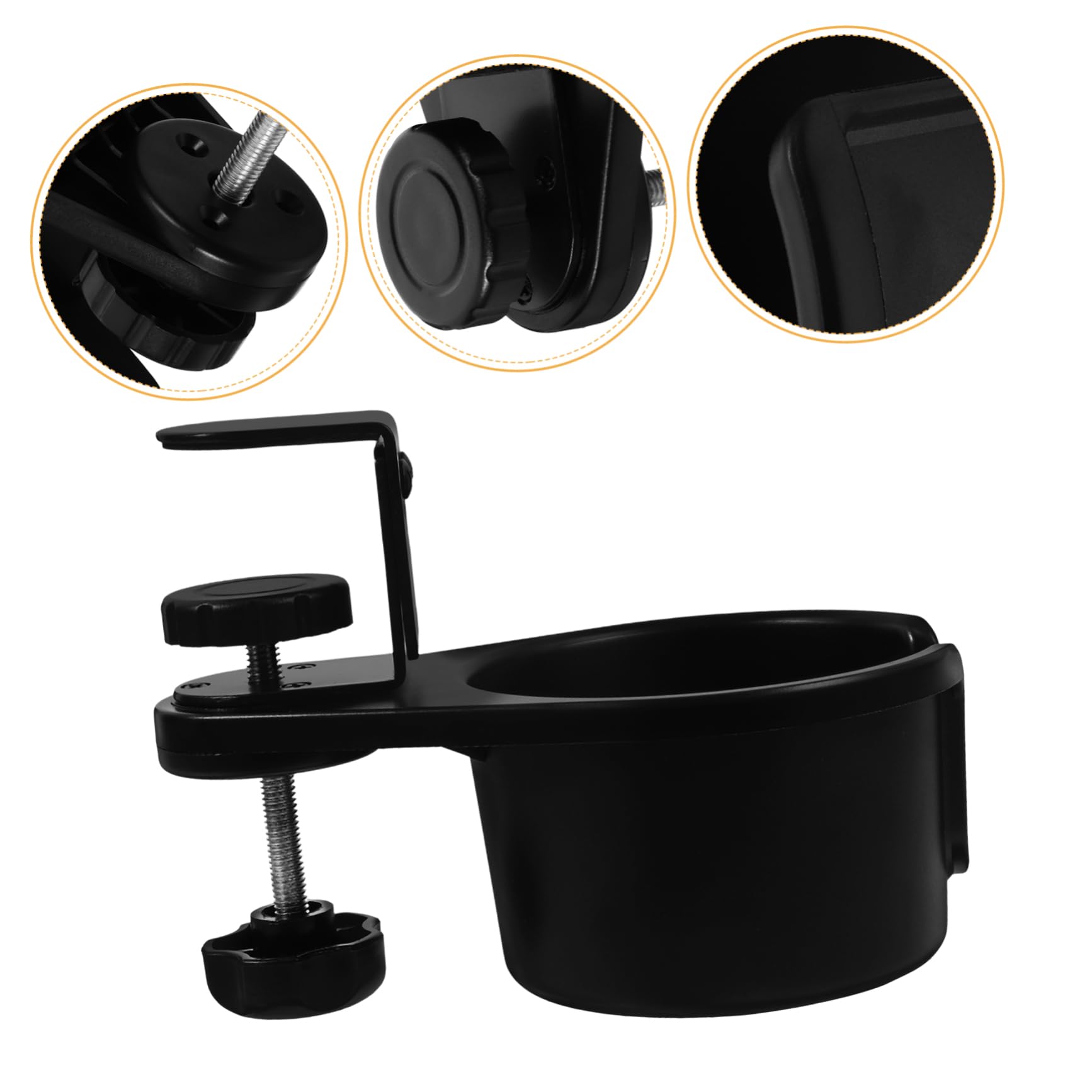 iplusmile 2piezas Soporte De Taza De Escritorio Clip Giratorio Para Mesa Organizador De Bebidas Para Oficina y Gaming Soporte De Botella De Mesa Compacto y Elegante