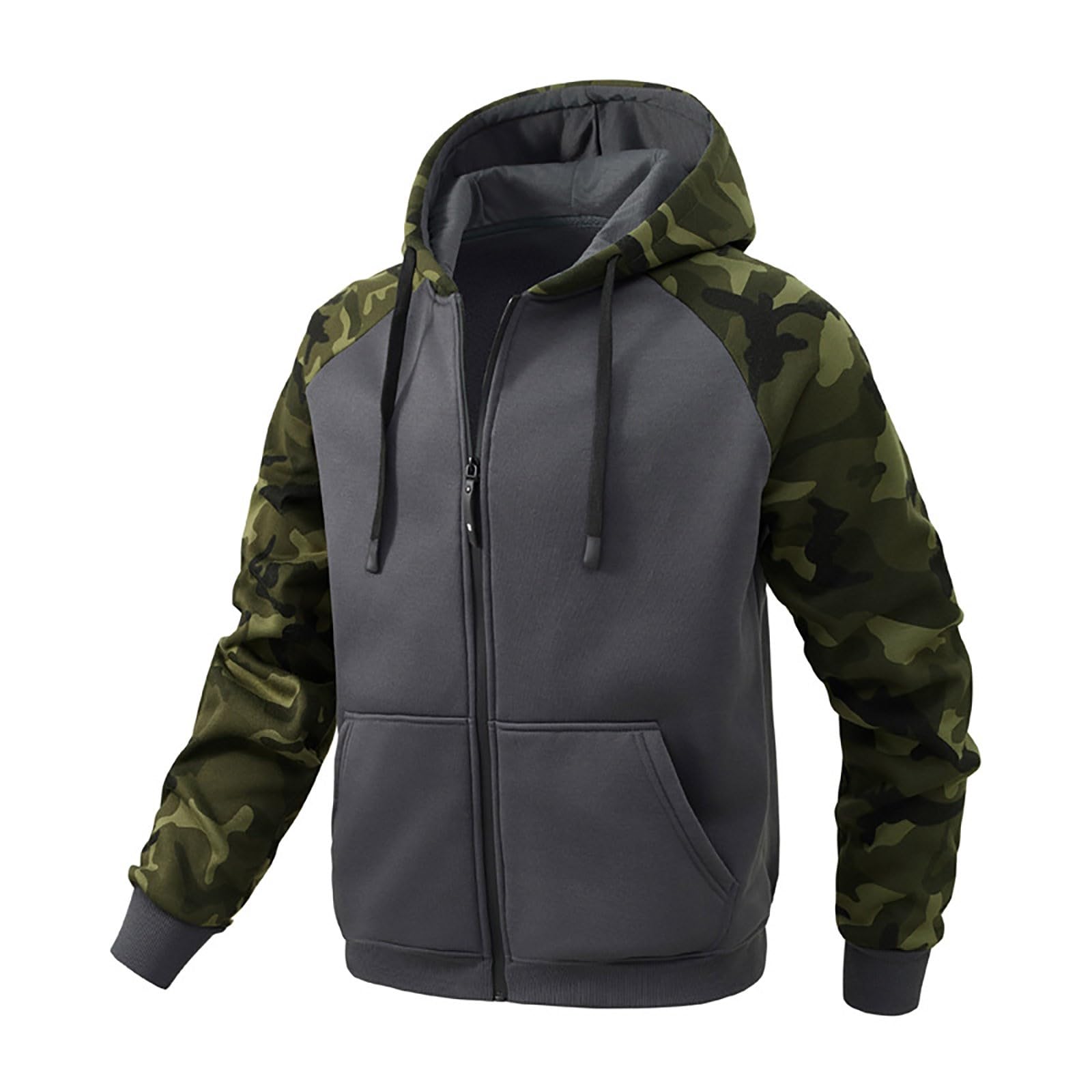 Bluza z kapturem męska zimowa podszewka z kapturem ciepły kamuflaż z zamkiem błyskawicznym bluza sportowa na świeżym powietrzu bluza wygodna odzież świąteczna sweter