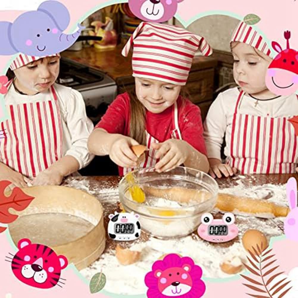 8 sztuk zwierzęcych kreskówek cyfrowy minutnik kuchenny magnetyczny wizualny do kuchni w klasie