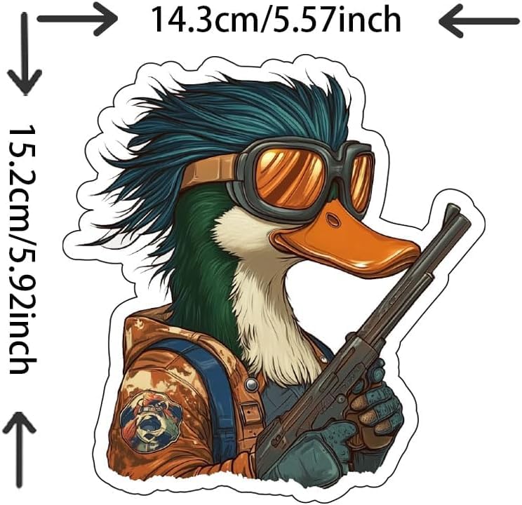 Image of Funny Mullet Duck Sticker - Mallard Madness Decal | Vinyl Duck Decal for Duck Hunting Fans, Humorous Meme Sticker for Adults, for Trucks and Cars